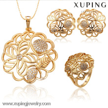 63144-Xuping Schmuck Großhandel Frau Gold Plated Schmuck-Set mit neuem Design